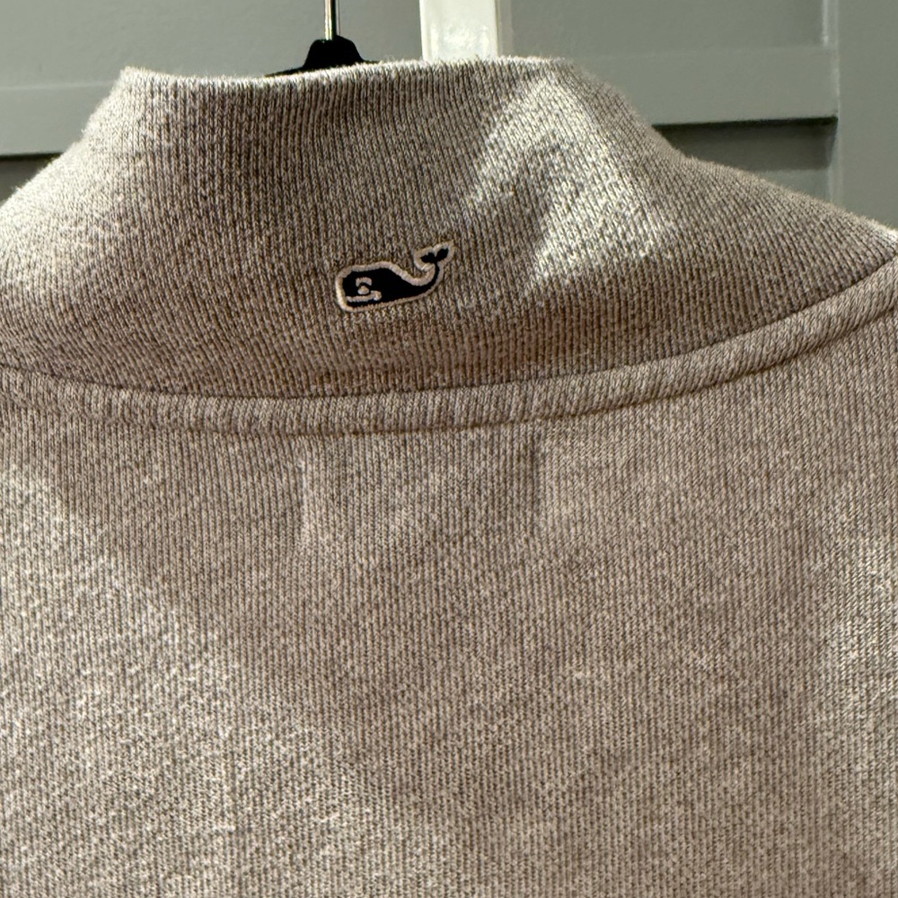 Vineyard Vines 1/4 Zip Pullover Shirt Gray Polo Style Pink Trim Women's Small - Picture 5 of 5